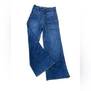 ANTHROPOLOGIE PILCRO AND THE LETTERPRESS
HIGH RISE WIDE LEG SNAP BOTTOM JEANS